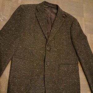 Nwot vking knit jacket blazer size 50it brown speckle pattern made in italy